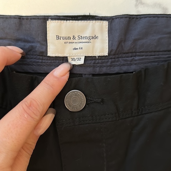 NEW Bruun & Stengade Flash Slim Fit Black Trouser Chino Pants 30W x 32L - Picture 5 of 12